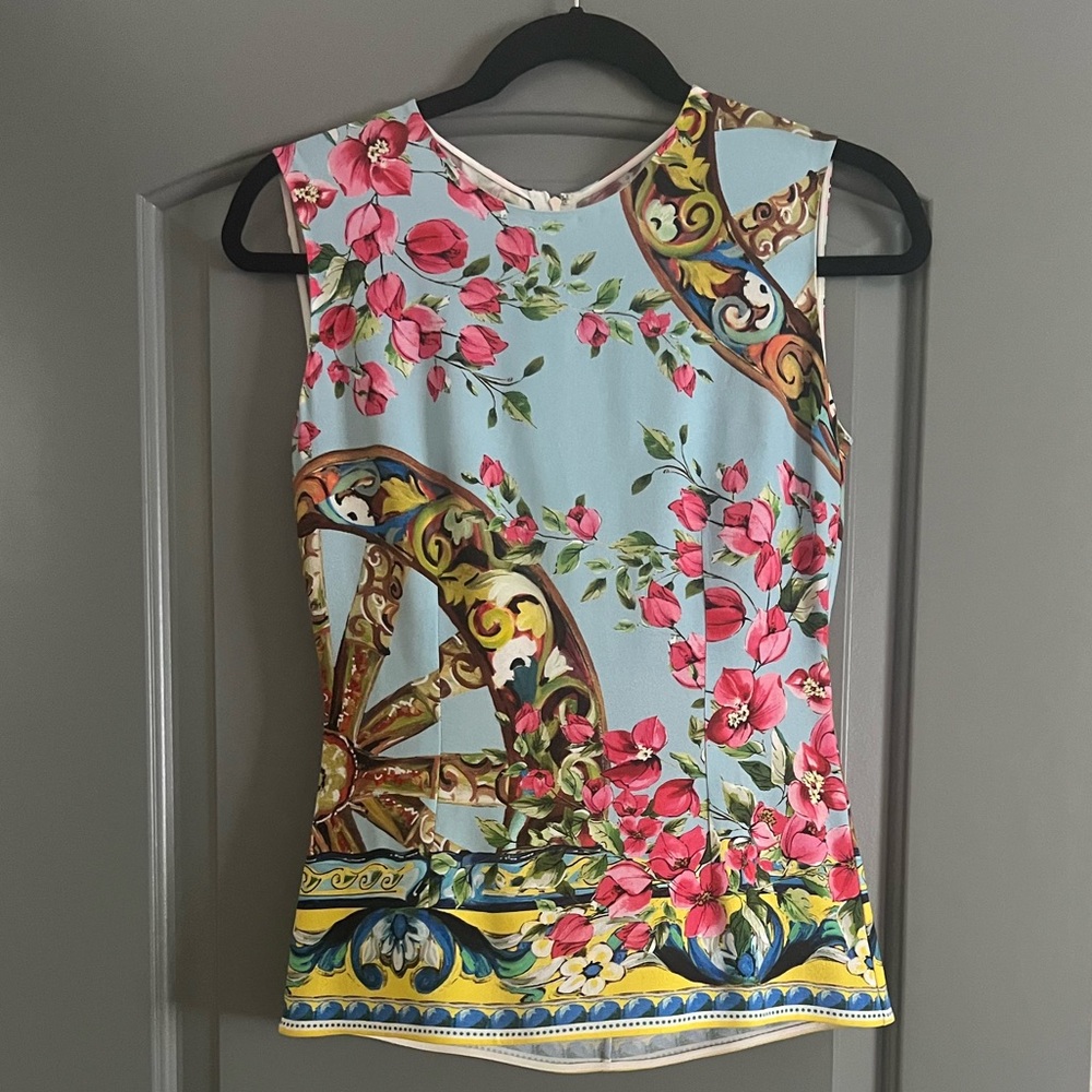 Dolce & Gabbana Floral Print Sleeveless Top